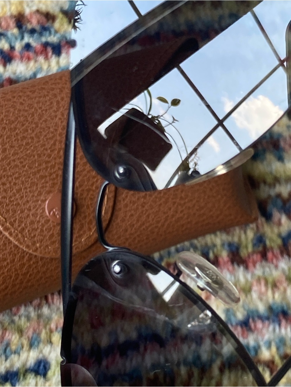 Ray-Ban Black Sunglasses with Brown Leather Case - Picture 10 of 13